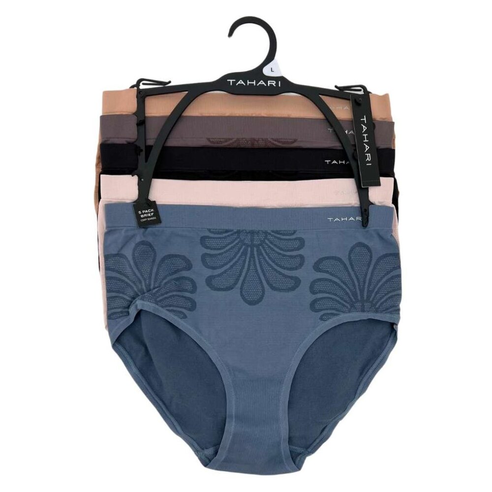 Tahari Women's Seamless Jacquard Briefs: 5 Pack / Size